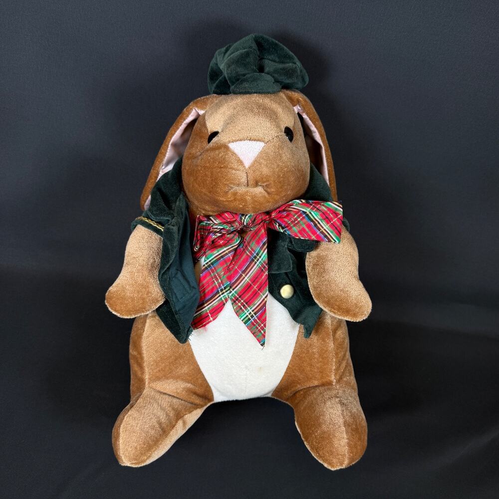 RARE 1985 Vintage Velveteen Rabbit Plush Toys R Us Green Hat Easter